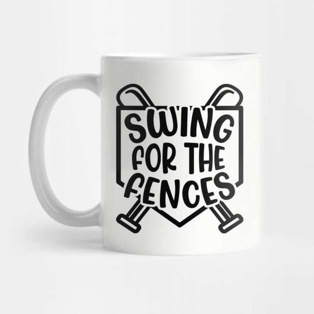 Swing For The Fences Baseball Boy Softball Girl Cute Funny by GlimmerDesigns